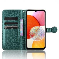 Kryty na mobil | Peňaženkové puzdro Honeycomb Dot Texture Case zelené – Samsung Galaxy A15 4G/5G | Kryty na mobil