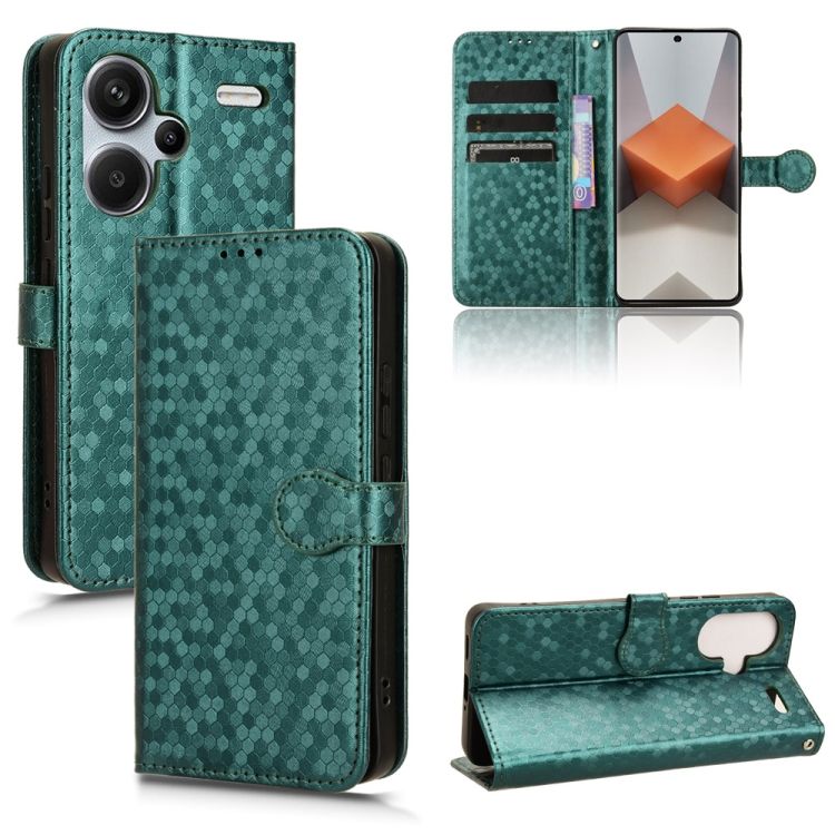 Peňaženkové puzdro Honeycomb Dot Texture Case zelené – Xiaomi Redmi Note 13 Pro+ 5G | Kryty na mobil Kryty na mobil | Peňaženkové puzdro Honeycomb Dot Texture Case zelené – Xiaomi Redmi Note 13 Pro+ 5G | Kryty na mobil