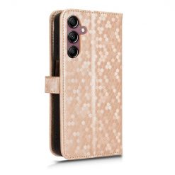 Peňaženkové puzdro Honeycomb Dot Texture Case zlaté – Samsung Galaxy A15 4G/5G | Kryty na mobil Kryty na mobil | Peňaženkové puzdro Honeycomb Dot Texture Case zlaté – Samsung Galaxy A15 4G/5G | Kryty na mobil