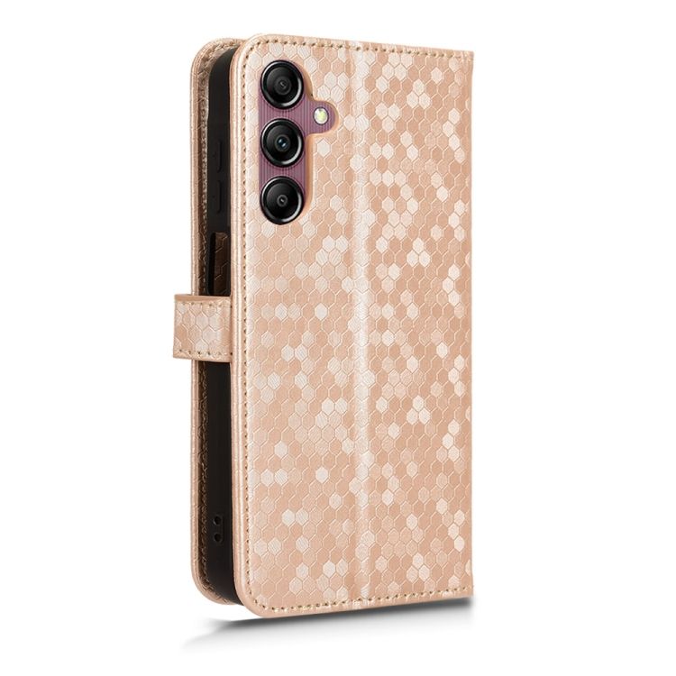 Peňaženkové puzdro Honeycomb Dot Texture Case zlaté – Samsung Galaxy A15 4G/5G | Kryty na mobil Kryty na mobil | Peňaženkové puzdro Honeycomb Dot Texture Case zlaté – Samsung Galaxy A15 4G/5G | Kryty na mobil