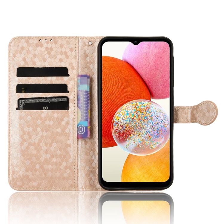 Peňaženkové puzdro Honeycomb Dot Texture Case zlaté – Samsung Galaxy A15 4G/5G | Kryty na mobil Kryty na mobil | Peňaženkové puzdro Honeycomb Dot Texture Case zlaté – Samsung Galaxy A15 4G/5G | Kryty na mobil