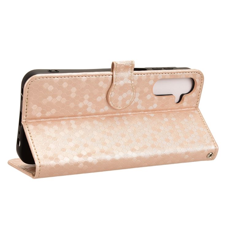 Peňaženkové puzdro Honeycomb Dot Texture Case zlaté – Samsung Galaxy A15 4G/5G | Kryty na mobil Kryty na mobil | Peňaženkové puzdro Honeycomb Dot Texture Case zlaté – Samsung Galaxy A15 4G/5G | Kryty na mobil
