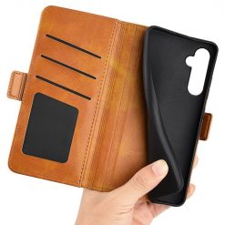 Kryty na mobil | Peňaženkové puzdro Magnetic fresh case hnedé – Samsung Galaxy S24+ (S24 Plus) | Kryty na mobil