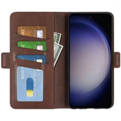 Kryty na mobil | Peňaženkové puzdro Magnetic fresh case tmavohnedé – Samsung Galaxy S24+ (S24 Plus) | Kryty na mobil
