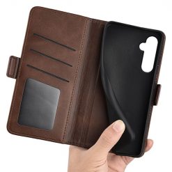 Kryty na mobil | Peňaženkové puzdro Magnetic fresh case tmavohnedé – Samsung Galaxy S24+ (S24 Plus) | Kryty na mobil