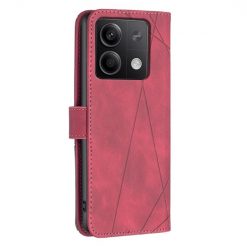 Knižkové puzdro Rhombus červené – Xiaomi Redmi Note 13 (4G) | Kryty na mobil Kryty na mobil | Knižkové puzdro Rhombus červené – Xiaomi Redmi Note 13 (4G) | Kryty na mobil