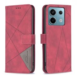 Knižkové puzdro Rhombus červené – Xiaomi Redmi Note 13 Pro 5G / Poco X6 5G | Kryty na mobil Kryty na mobil | Knižkové puzdro Rhombus červené – Xiaomi Redmi Note 13 Pro 5G / Poco X6 5G | Kryty na mobil