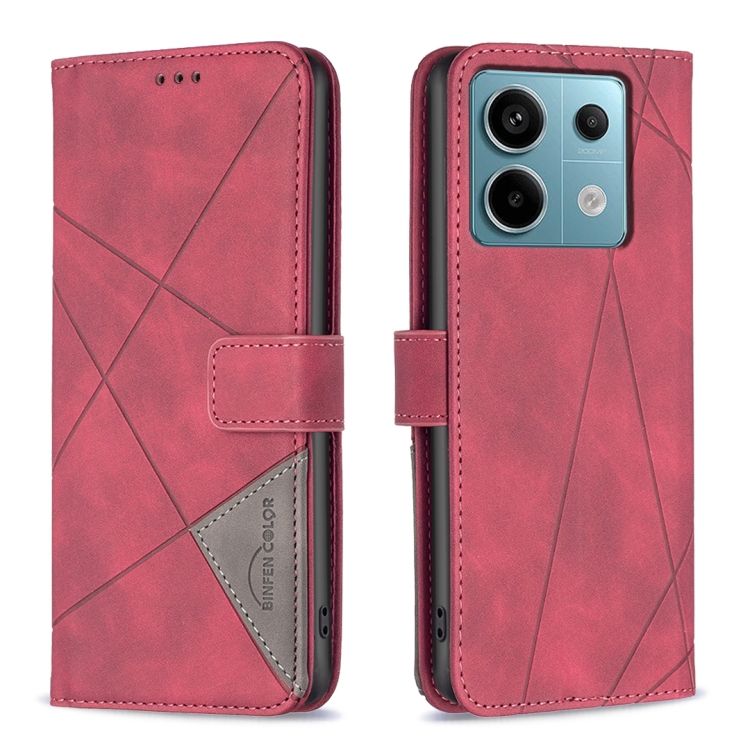 Knižkové puzdro Rhombus červené – Xiaomi Redmi Note 13 Pro 5G / Poco X6 5G | Kryty na mobil Kryty na mobil | Knižkové puzdro Rhombus červené – Xiaomi Redmi Note 13 Pro 5G / Poco X6 5G | Kryty na mobil