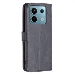 Knižkové puzdro Rhombus čierne – Xiaomi Redmi Note 13 Pro 5G / Poco X6 5G | Kryty na mobil Kryty na mobil | Knižkové puzdro Rhombus čierne – Xiaomi Redmi Note 13 Pro 5G / Poco X6 5G | Kryty na mobil