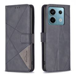 Knižkové puzdro Rhombus čierne – Xiaomi Redmi Note 13 Pro 5G / Poco X6 5G | Kryty na mobil Kryty na mobil | Knižkové puzdro Rhombus čierne – Xiaomi Redmi Note 13 Pro 5G / Poco X6 5G | Kryty na mobil
