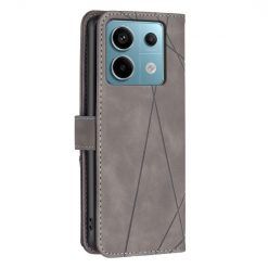 Knižkové puzdro Rhombus sivé – Xiaomi Redmi Note 13 Pro 5G / Poco X6 5G | Kryty na mobil Kryty na mobil | Knižkové puzdro Rhombus sivé – Xiaomi Redmi Note 13 Pro 5G / Poco X6 5G | Kryty na mobil