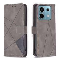 Knižkové puzdro Rhombus sivé – Xiaomi Redmi Note 13 Pro 5G / Poco X6 5G | Kryty na mobil Kryty na mobil | Knižkové puzdro Rhombus sivé – Xiaomi Redmi Note 13 Pro 5G / Poco X6 5G | Kryty na mobil