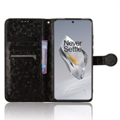 Kryty na mobil | Peňaženkové puzdro Honeycomb Dot Texture Case čierne – OnePlus 12 | Kryty na mobil