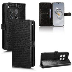Kryty na mobil | Peňaženkové puzdro Honeycomb Dot Texture Case čierne – OnePlus 12 | Kryty na mobil