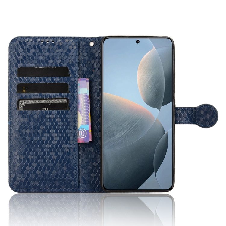 Peňaženkové puzdro Honeycomb Dot Texture Case modré – Xiaomi Poco X6 Pro | Kryty na mobil Kryty na mobil | Peňaženkové puzdro Honeycomb Dot Texture Case modré – Xiaomi Poco X6 Pro | Kryty na mobil