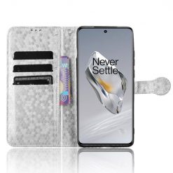 Kryty na mobil | Peňaženkové puzdro Honeycomb Dot Texture Case strieborné – OnePlus 12 | Kryty na mobil