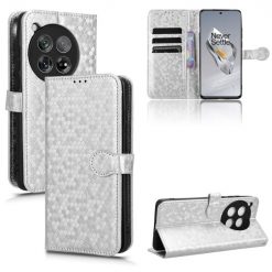 Kryty na mobil | Peňaženkové puzdro Honeycomb Dot Texture Case strieborné – OnePlus 12 | Kryty na mobil