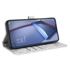 Kryty na mobil | Peňaženkové puzdro Honeycomb Dot Texture Case strieborné – OnePlus 12 | Kryty na mobil