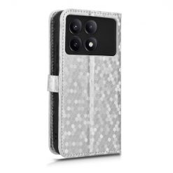 Peňaženkové puzdro Honeycomb Dot Texture Case strieborné – Xiaomi Poco X6 Pro | Kryty na mobil Kryty na mobil | Peňaženkové puzdro Honeycomb Dot Texture Case strieborné – Xiaomi Poco X6 Pro | Kryty na mobil