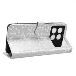 Peňaženkové puzdro Honeycomb Dot Texture Case strieborné – Xiaomi Poco X6 Pro | Kryty na mobil Kryty na mobil | Peňaženkové puzdro Honeycomb Dot Texture Case strieborné – Xiaomi Poco X6 Pro | Kryty na mobil