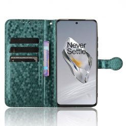 Kryty na mobil | Peňaženkové puzdro Honeycomb Dot Texture Case zelené – OnePlus 12 | Kryty na mobil