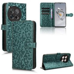 Kryty na mobil | Peňaženkové puzdro Honeycomb Dot Texture Case zelené – OnePlus 12 | Kryty na mobil