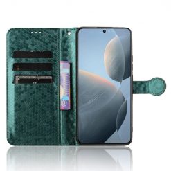 Peňaženkové puzdro Honeycomb Dot Texture Case zelené – Xiaomi Poco X6 Pro | Kryty na mobil Kryty na mobil | Peňaženkové puzdro Honeycomb Dot Texture Case zelené – Xiaomi Poco X6 Pro | Kryty na mobil