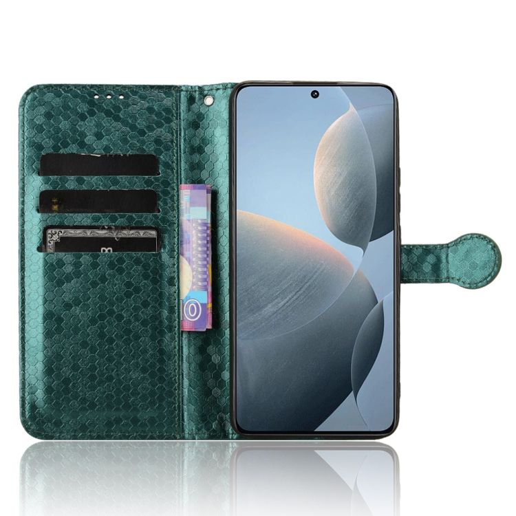 Peňaženkové puzdro Honeycomb Dot Texture Case zelené – Xiaomi Poco X6 Pro | Kryty na mobil Kryty na mobil | Peňaženkové puzdro Honeycomb Dot Texture Case zelené – Xiaomi Poco X6 Pro | Kryty na mobil