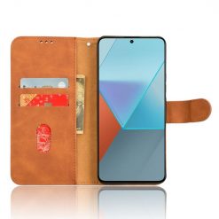 Kryty na mobil | Peňaženkové puzdro Solid hnedé – Xiaomi Redmi Note 13 Pro 5G / Poco X6 5G | Kryty na mobil