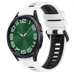 Remienok Sport Wristband bielo-čierny pre Samsung Galaxy Watch 6 Classic (43mm / 47mm) a Watch 6 (40mm / 44mm)