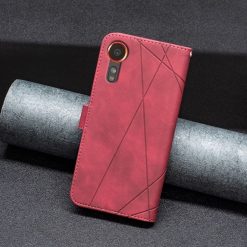Knižkové puzdro Rhombus červené – Samsung Galaxy Xcover 7 | Kryty na mobil Kryty na mobil | Knižkové puzdro Rhombus červené – Samsung Galaxy Xcover 7 | Kryty na mobil