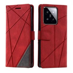Knižkové puzdro Rhombus červené – Xiaomi 14