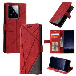Kryty na mobil | Knižkové puzdro Rhombus červené – Xiaomi 14 | Kryty na mobil