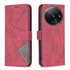 Knižkové puzdro Rhombus červené – Xiaomi Redmi A3 | Kryty na mobil Kryty na mobil | Knižkové puzdro Rhombus červené – Xiaomi Redmi A3 | Kryty na mobil