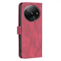 Knižkové puzdro Rhombus červené – Xiaomi Redmi A3 | Kryty na mobil Kryty na mobil | Knižkové puzdro Rhombus červené – Xiaomi Redmi A3 | Kryty na mobil