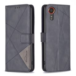 Kryty na mobil | Knižkové puzdro Rhombus čierne – Samsung Galaxy Xcover 7 | Kryty na mobil