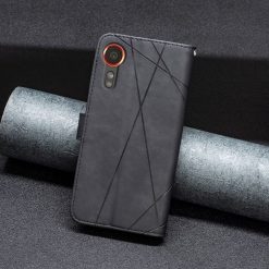 Kryty na mobil | Knižkové puzdro Rhombus čierne – Samsung Galaxy Xcover 7 | Kryty na mobil