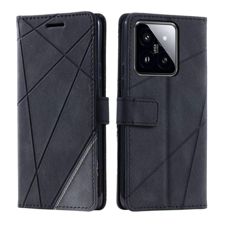 Knižkové puzdro Rhombus čierne – Xiaomi 14 | Kryty na mobil Kryty na mobil | Knižkové puzdro Rhombus čierne – Xiaomi 14 | Kryty na mobil