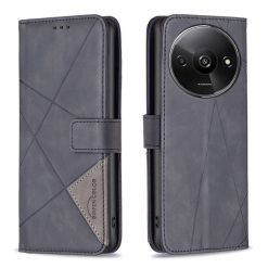 Knižkové puzdro Rhombus čierne – Xiaomi Redmi A3 | Kryty na mobil Kryty na mobil | Knižkové puzdro Rhombus čierne – Xiaomi Redmi A3 | Kryty na mobil