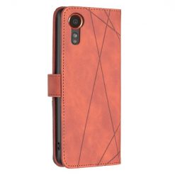 Kryty na mobil | Knižkové puzdro Rhombus hnedé – Samsung Galaxy Xcover 7 | Kryty na mobil
