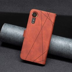 Kryty na mobil | Knižkové puzdro Rhombus hnedé – Samsung Galaxy Xcover 7 | Kryty na mobil