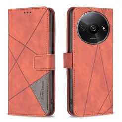 Kryty na mobil | Knižkové puzdro Rhombus hnedé – Xiaomi Redmi A3 | Kryty na mobil