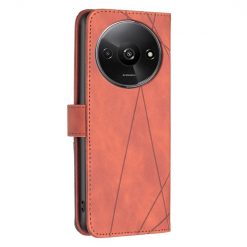 Kryty na mobil | Knižkové puzdro Rhombus hnedé – Xiaomi Redmi A3 | Kryty na mobil