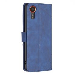 Knižkové puzdro Rhombus modré – Samsung Galaxy Xcover 7 | Kryty na mobil Kryty na mobil | Knižkové puzdro Rhombus modré – Samsung Galaxy Xcover 7 | Kryty na mobil