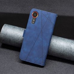 Knižkové puzdro Rhombus modré – Samsung Galaxy Xcover 7 | Kryty na mobil Kryty na mobil | Knižkové puzdro Rhombus modré – Samsung Galaxy Xcover 7 | Kryty na mobil