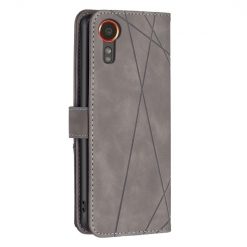 Kryty na mobil | Knižkové puzdro Rhombus sivé – Samsung Galaxy Xcover 7 | Kryty na mobil