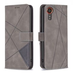 Kryty na mobil | Knižkové puzdro Rhombus sivé – Samsung Galaxy Xcover 7 | Kryty na mobil