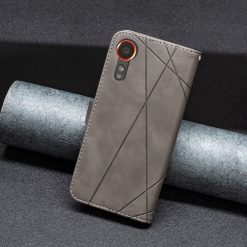 Kryty na mobil | Knižkové puzdro Rhombus sivé – Samsung Galaxy Xcover 7 | Kryty na mobil
