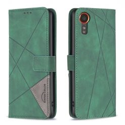 Kryty na mobil | Knižkové puzdro Rhombus zelené – Samsung Galaxy Xcover 7 | Kryty na mobil