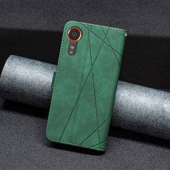 Kryty na mobil | Knižkové puzdro Rhombus zelené – Samsung Galaxy Xcover 7 | Kryty na mobil